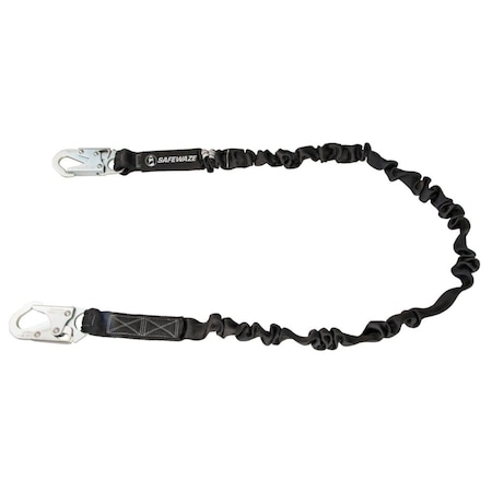 Safewaze Energy Absorbing Lanyard, 6 ft. Length, Snap Hook, Steel FS88580